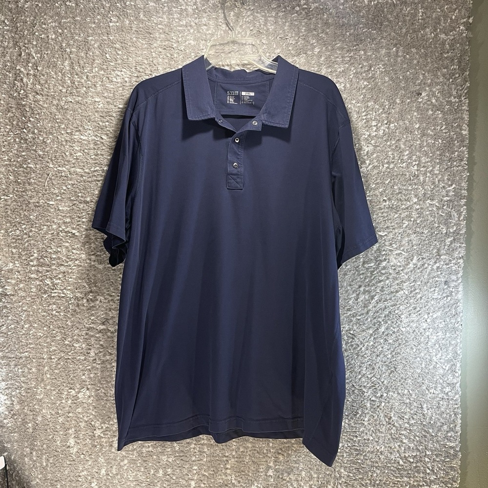5.11 Tactical Polo Shirt Mens 2Xl Navy Blue Short‎ Sleeve Casual Work